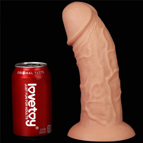 LoveToy Realistic Curved Dildo Flesh 9.5'' - Реалістичний фалоімітатор на присосці, 24х6.6 см - купити в Києві, Україні